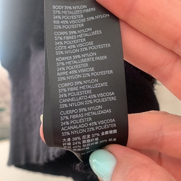 NWT Anthropologie MAEVE PAMELA TINSEL Black SHIMMER SWEATER size Small - Picture 9 of 15